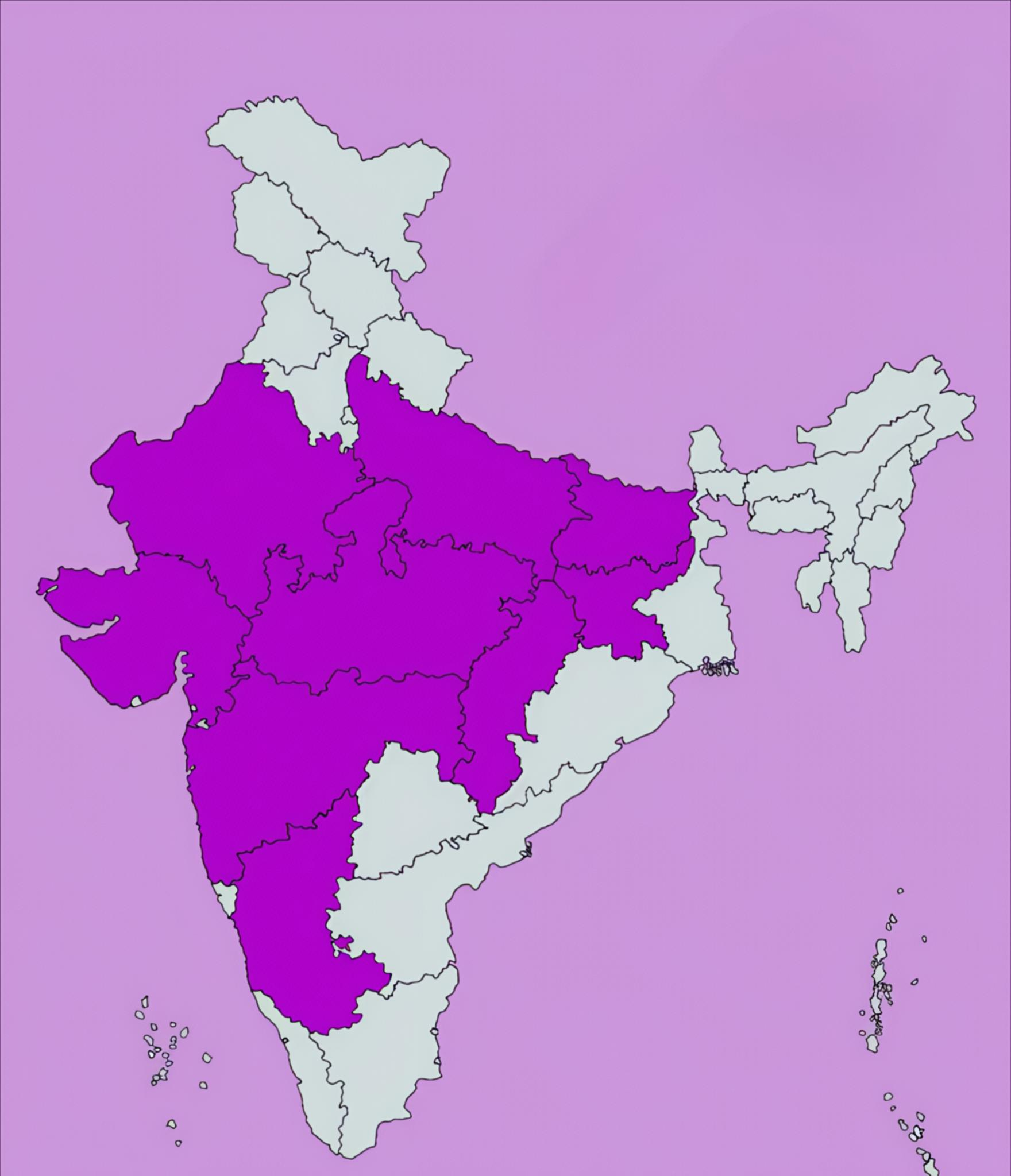 India Map showing our presence across states